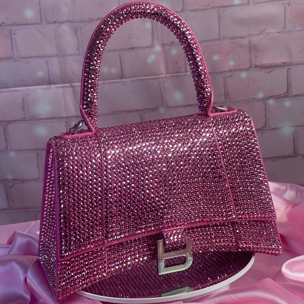 CUSTOM Small pink Crystals bag by @sassystrassed on IG